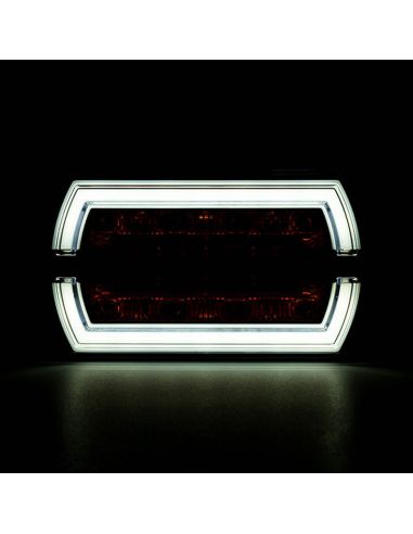 Optique de phare ITALKAST LED Scheinwerfer trapézoïdal Ø 90x140 mm matière  plastique noir uniquement pour course ! Dans le domaine allemand StVZO pas  autorisé! Note 1* - réparation de première classe