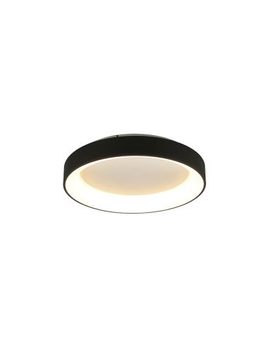 Plafonnier LED circulaire noir Niseko 3000k taille S