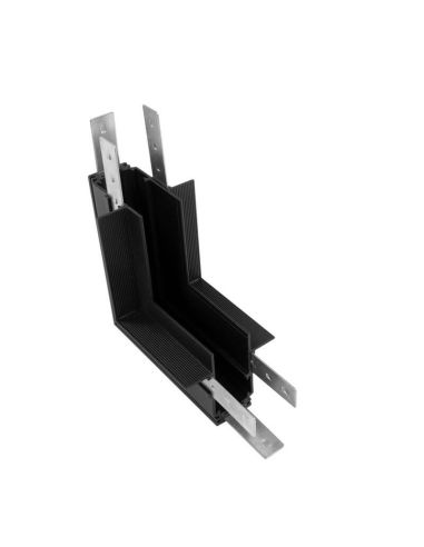 Conector unión en L interior para unir carril de empotrar magnético Magneto negro - Accesorios