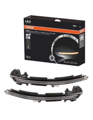 Clignotants dynamiques à LED pour finition miroir Noir LEDriving® LEDDMI 5F0 BK S Homologué Lot de 2. Seat Osram | LéonLeds