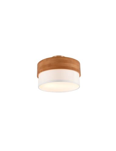 Candeeiro de teto redondo de madeira natural 30 cm Seasons 2xE14 40W