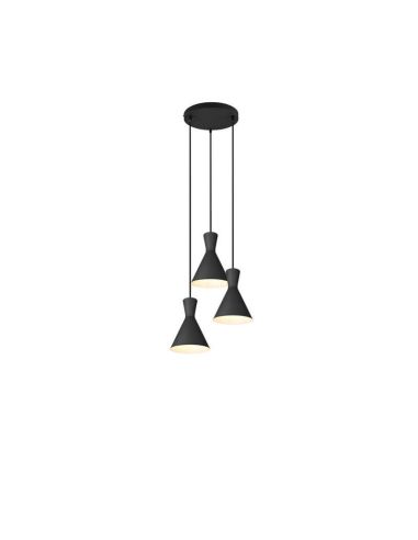 Enzo 3xE27 28W luminária de teto de metal queimado várias cores branco preto