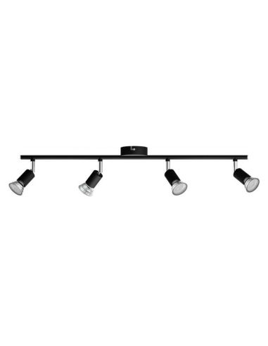 Regleta de Focos Orientables lineal Limbali negro 4 Luces GU10