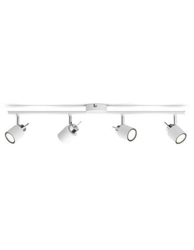 Regleta de Focos Orientables lineal Meranti blanco 4 Luces GU10