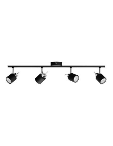 Regleta de Focos Orientables lineal Meranti negro 4 Luces GU10