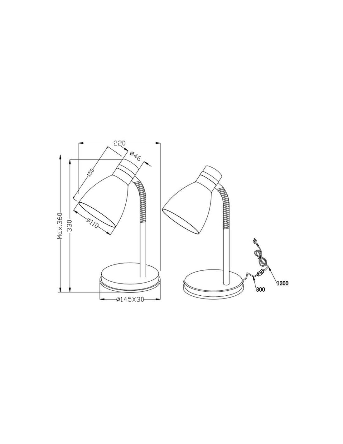 L Mpara De Sobremesa Led Negra Harvey W Xe Leonleds