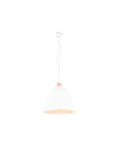 Suspension LED Jagger 60W en métal blanc et bois