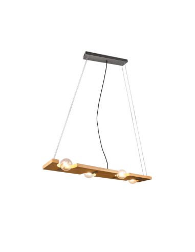 Plafonnier LED en bois hauteur réglable 4 lumières Tailor