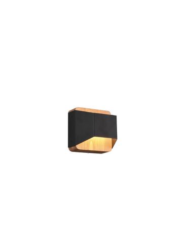 Aplique de pared LED Arino metal y madera natural | LeonLeds