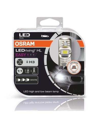 Lâmpadas LED H3 12V sem transformador Plug & Play LEDriving HL EASY 64151DWESY 2 unidades. Osram | LeonLeds