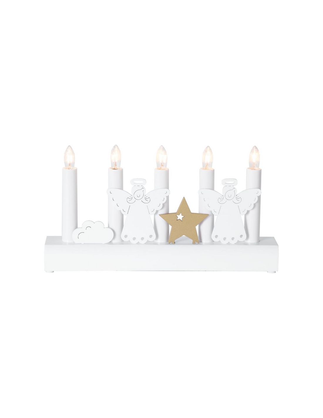 Julia Pequeno Trem Branco Ou Calendário De Anjos 5 Velas Led 3w 3775