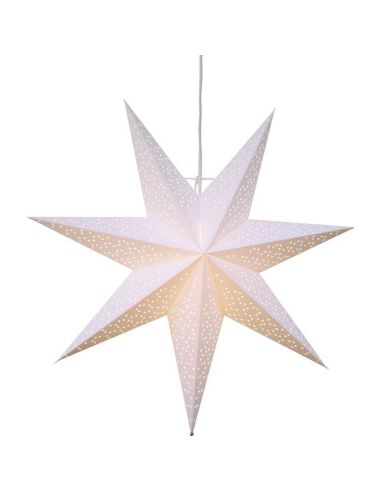 Estrella colgante de papel blanco con luz DOT E14 (no incl), 540X160X540mm