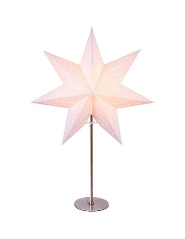 Estrella de sobremesa de papel blanco con luz BOBO E14 (no incl)