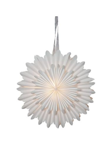 Flor suspensa em papel branco CRISTAL com luz, 500x500x500mm