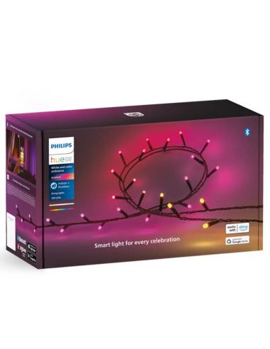 Guirlanda de luzes 20 metros Philips Hue Festavia luzes de corda 250 luzes LED IP44/IP54 14W 8720169246621 | LeonLeds