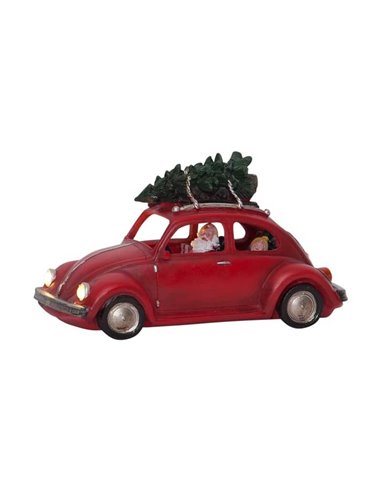 Carro LED "Fusca" dirigido por Papai Noel carregando árvore de Natal MERRYVILLE - Decoração de Natal