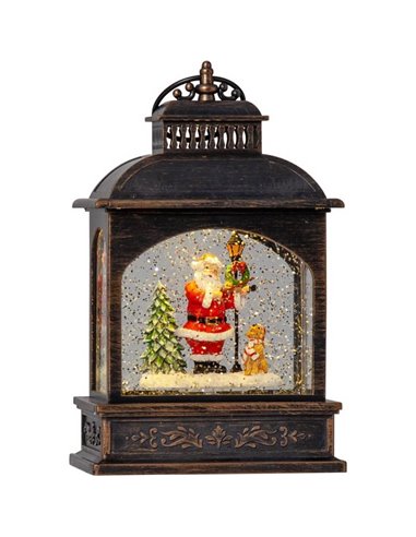 Lanterna LED Papai Noel em bola com glitter VINTER 130x80x210mm