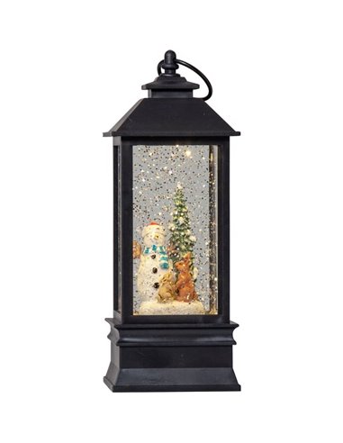 Farol LED de Muñeco de Nieve y Árbol de Navidad en una bola con purpurina VINTER 85x85x230mm