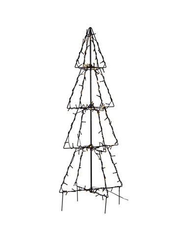 Estructura de árbol Navideño con Luces LED cálida, en color netro para interior y exterior, grande y pequeño