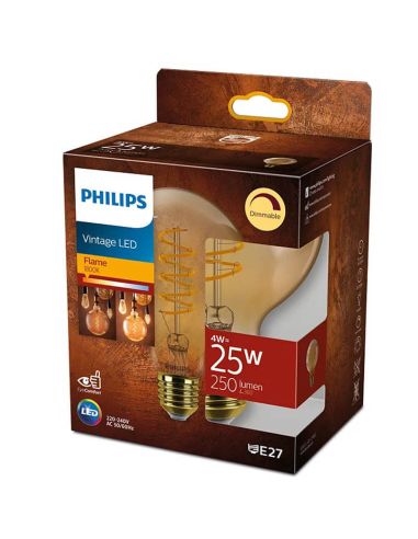 Lâmpada LED Globo Ouro Vintage G93 E27 4W - 25W 1.800K 250Lm Philips | LeonLeds