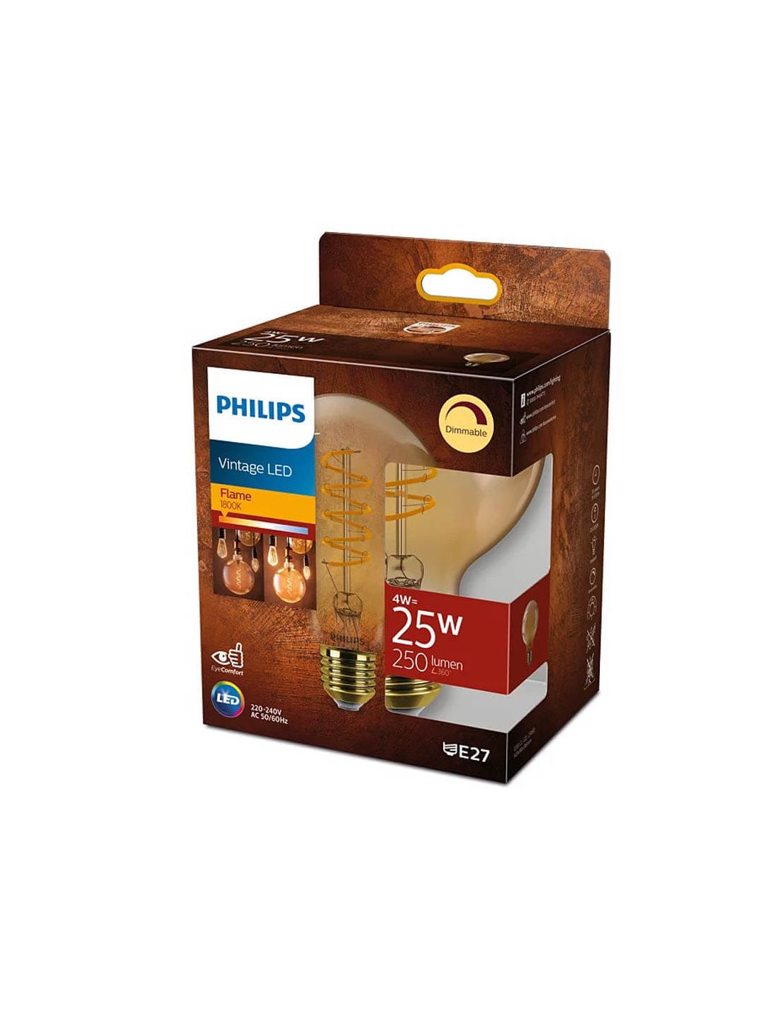 Philips G93 Smoky Ampoule LED Globe E27 à intensité variable