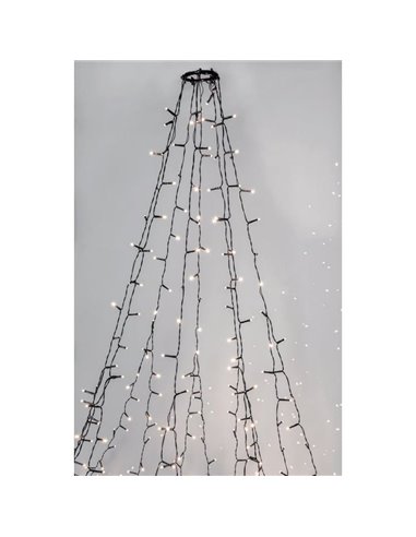 Cadena de luces LED para decorar el Árbol de Navidad CRISPY ICE WHITE interior o exterior 2m 3000K 75Ø