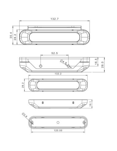 Rotativo de Emergencia LED Ámbar Homologado R65 extra plano