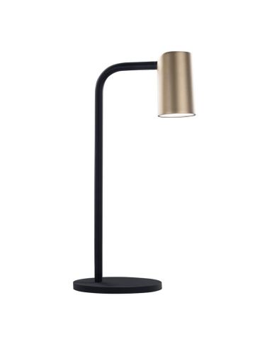 Lampe de table SAL, finition noir et doré, petite et grande