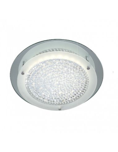 Plafon Cristal Espelho LED redondo cromado 21W 4000K 45cm