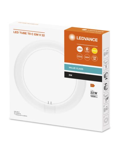 Tubo LED Circular T9 21CM 11W Substitui 22W G10q LEDTUBE Ledvance | LeonLeds