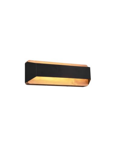 Aplique de pared LED ARINO rectangular negro | LeonLeds