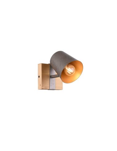 Aplique de pared LED BELL 1 luz, madera y metal | LeonLeds