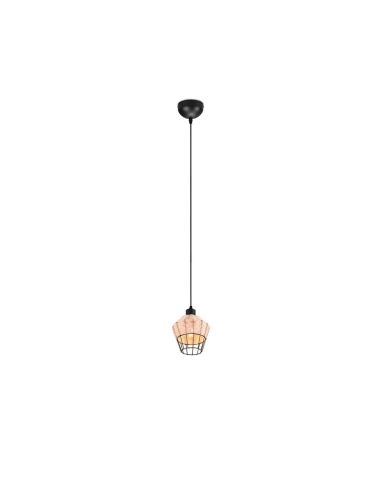 BORKA Plafonnier LED petit rotin naturel ou noir | LéonLeds