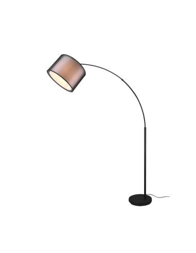 BURTON Lampadaire LED, interrupteur au pied, tissu et organza | LéonLeds