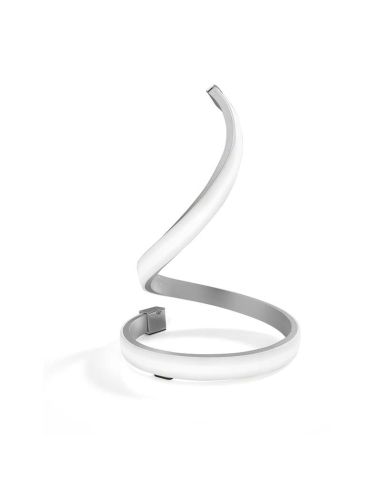 Lampe de Table LED Série Nur 15W 4986 Simple Argent Chrome Spirale Design Courant | leonleds