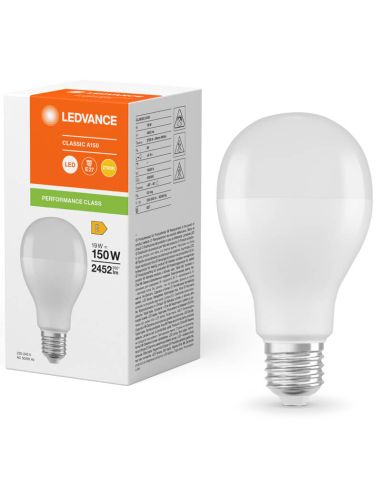 Lâmpada LED A65 muito potente 19W Substituição 150W 2.452Lm Performance Classic A150 FR 2.700K LedVance