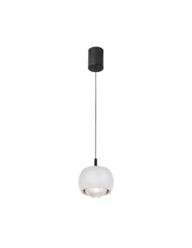 Suspension 1 Lumière ROLLER 12W 3000K blanc/noir/noir-chrome/café/or