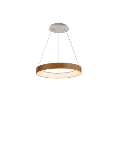 Lámpara colgante LED Niseko II con mando, madera, regulable Ø 90-65-50-38 cm