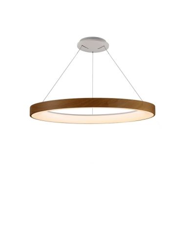 Lámpara colgante LED Niseko II con mando, madera, regulable Ø 90-65-50-38 cm