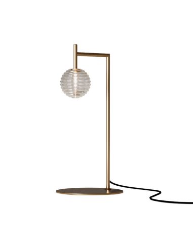 Lampe de table LED DOUL avec verre orientable et finition métal doré | LéonLeds