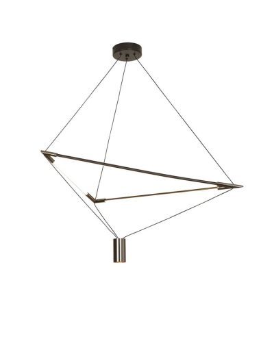 Suspension LED triangulaire ELECTRA + spot noir 33W 3000K Large