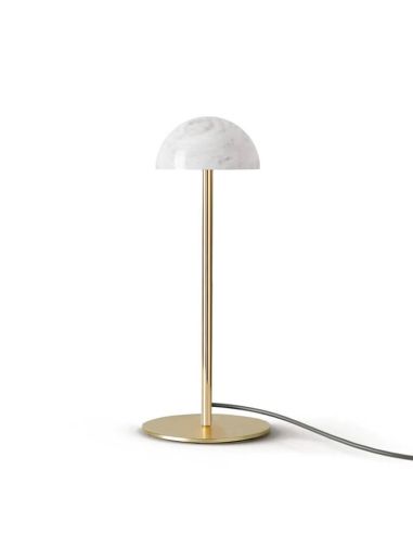 DUSSA Candeeiro de mesa LED regulável em metal e mármore dourado