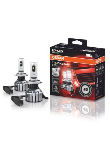 Lâmpadas Led H7 24V para caminhões Truckstar homologadas na Espanha +230% 64215DWTS