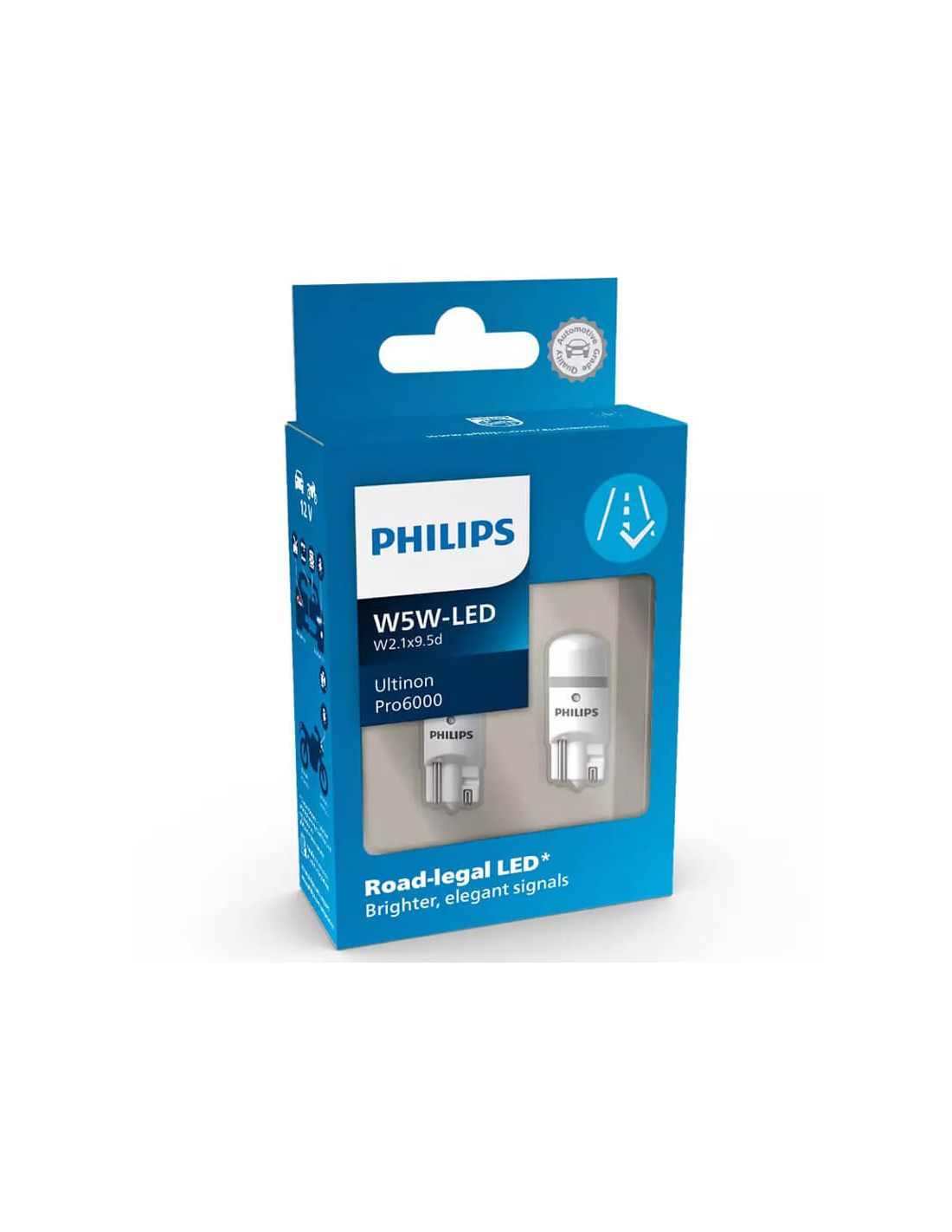 2 x Ampoules LED Philips T10 W5W Ultinon PRO6000 12V - Blanc 8000K