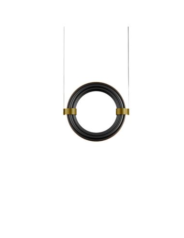 Candeeiro de teto LED vertical ELLI regulável em preto e dourado | LeonLeds