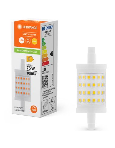 Lâmpada LED R7S Regulável 78MM 9.5W Substituição 75W Performance Linha Especial 78 CL Dim | LeonLeds