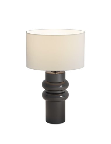 ALMERÍA Lampe de Table Noir Brillant, E27 15W, Interrupteur à Câble