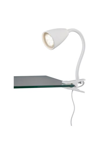 Lampe flexo blanche WANDA avec clip | LéonLeds