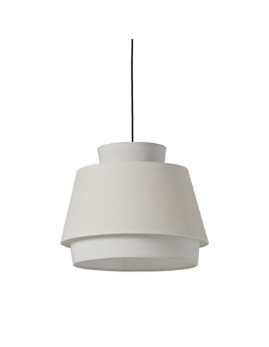 Lámpara Colgante ASPEN 45cmØ Blanco/Lino, Kit Blanco Text., LED E27 15W, CL.I