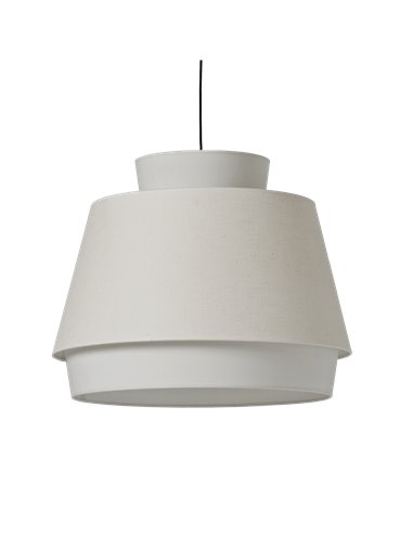 Lámpara Colgante ASPEN 60cmØ Blanco/Lino, Kit Blanco Text., LED E27 15W, CL.I